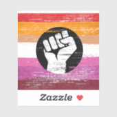 Sticker Drapeau de protestation peint lesbien (Feuille)