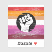 Sticker Drapeau de protestation peint lesbien (Feuille)