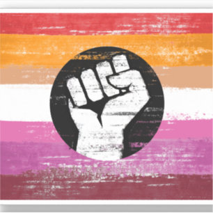 Sticker Drapeau de protestation peint lesbien