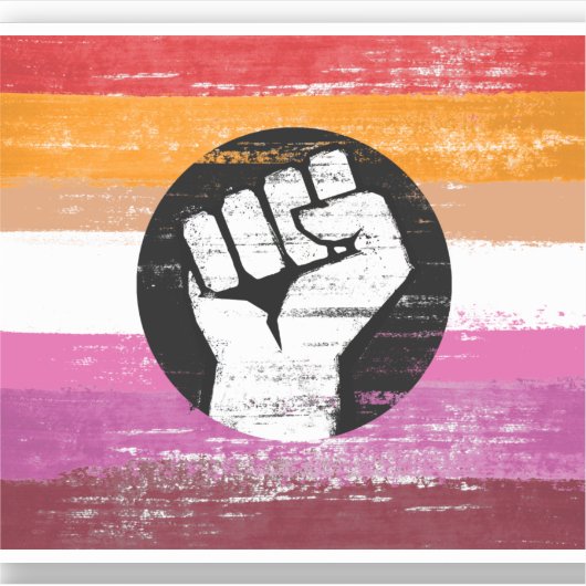 Sticker Drapeau de protestation peint lesbien (Devant)