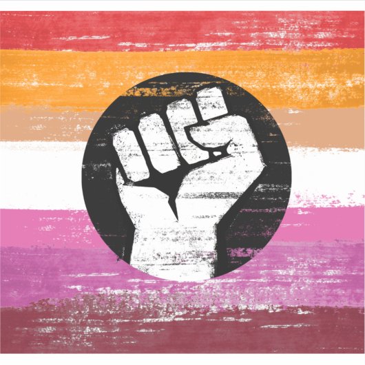 Sticker Drapeau de protestation peint lesbien (Devant)