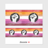 Sticker Drapeau de protestation peint lesbien (Feuille)