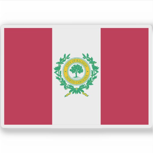 Sticker Drapeau de Raleigh, Caroline du Nord (Devant)