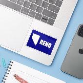 Sticker Drapeau de Reno, Nevada (1959-2018) (Ordinateur portable avec iPhone)