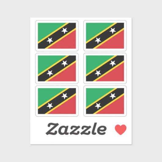 Sticker Drapeau de Saint Kitts & Nevis Collection pack de (Feuille)