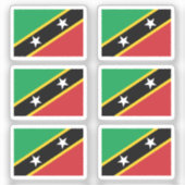 Sticker Drapeau de Saint Kitts & Nevis Collection pack de (Recto)