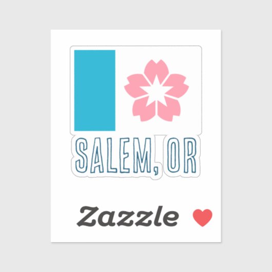 Sticker Drapeau de Salem, Oregon (Feuille)