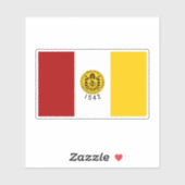 Sticker Drapeau de San Diego, Californie (Feuille)