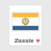 Sticker Drapeau de San Jose, Californie (Feuille)