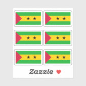 Sticker Drapeau de São Tomé et Príncipe - une collection S (Feuille)