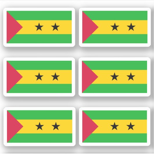 Sticker Drapeau de São Tomé et Príncipe - une collection S (Devant)