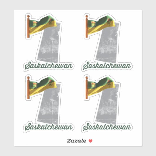 Sticker Drapeau de Saskatchewan (Feuille)