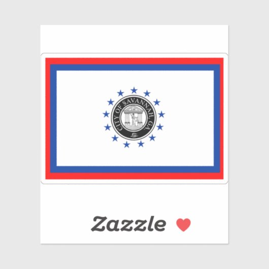 Sticker Drapeau de Savannah, Géorgie (Feuille)