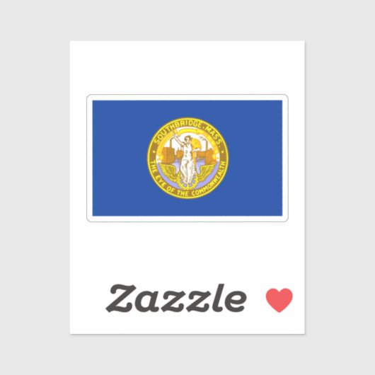 Sticker Drapeau de Southbridge, Massachusetts (Feuille)