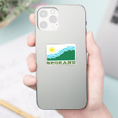 Sticker Drapeau de Spokane, État de Washington (Téléphone)