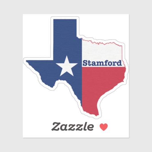 Sticker Drapeau de Stamford Texas (Feuille)