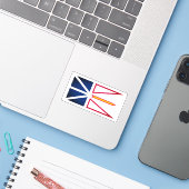 Sticker Drapeau de Terre-Neuve-et-Labrador (vertical) (Ordinateur portable avec iPhone)