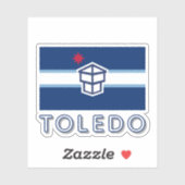 Sticker Drapeau de Toledo, Ohio (Feuille)