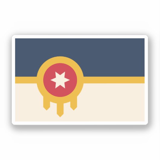 Sticker Drapeau de Tulsa, Oklahoma (Recto)