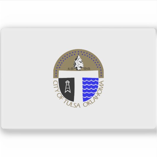 Sticker Drapeau de Tulsa, Oklahoma (1973-2018) (Devant)