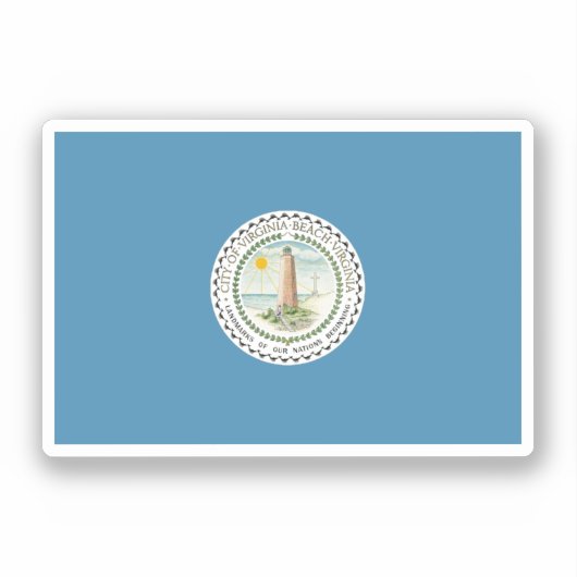 Sticker Drapeau de Virginia Beach, Virginie (Recto)