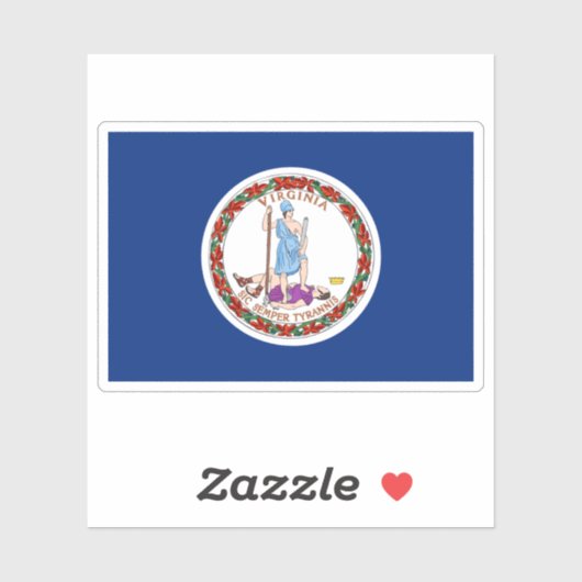 Sticker Drapeau de Virginie (Feuille)
