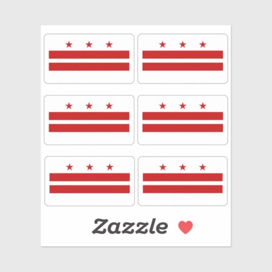 Sticker Drapeau de Washington DC, drapeau de l'État améric (Feuille)