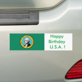 Sticker Drapeau de Washington, Joyeux anniversaire (En voiture)
