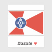 Sticker Drapeau de Wichita, Kansas (Feuille)