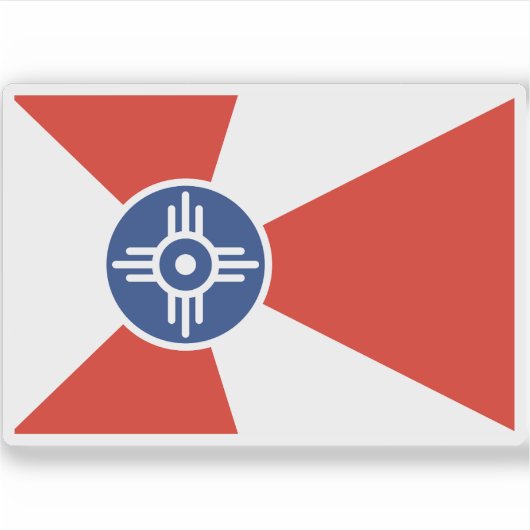 Sticker Drapeau de Wichita, Kansas (Devant)