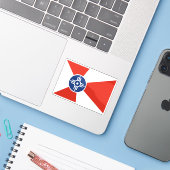 Sticker Drapeau de Wichita, Kansas (Ordinateur portable avec iPhone)