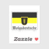 Sticker Drapeau de Wolgadeutsche (version noir/jaune/blanc (Feuille)