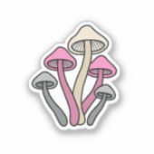 Sticker Drapeau Demigirl Champignons colorés (Recto)