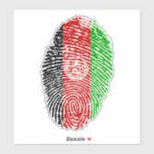 Sticker Drapeau d'empreintes digitales Afghanistan (Feuille)
