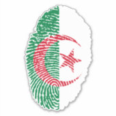 Sticker Drapeau d'empreintes digitales Algérie (Devant)