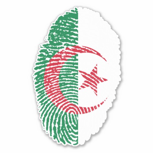 Sticker Drapeau d'empreintes digitales Algérie (Devant)
