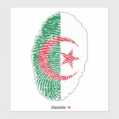 Sticker Drapeau d'empreintes digitales Algérie (Feuille)
