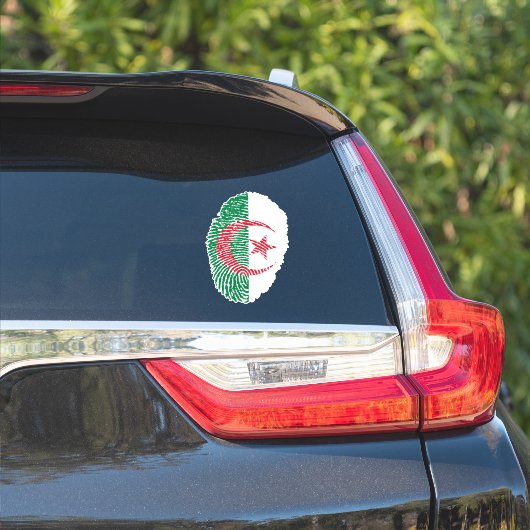 Sticker Drapeau d'empreintes digitales Algérie (Côté voiture)