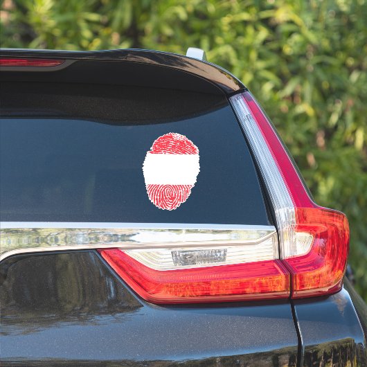 Sticker Drapeau d'empreintes digitales Autriche (Côté voiture)