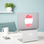 Sticker Drapeau d'empreintes digitales Autriche (Ordinateur portable sur le bureau)