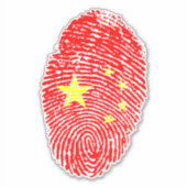 Sticker Drapeau d'empreintes digitales chinois (Devant)