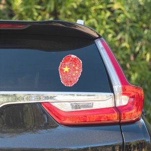 Sticker Drapeau d'empreintes digitales chinois