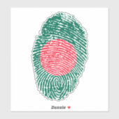 Sticker Drapeau d'empreintes digitales du Bangladesh (Feuille)