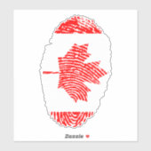 Sticker Drapeau d'empreintes digitales du Canada (Feuille)