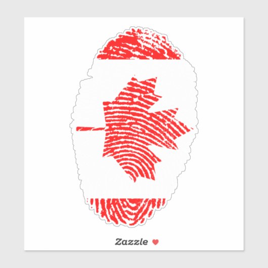 Sticker Drapeau d'empreintes digitales du Canada (Feuille)