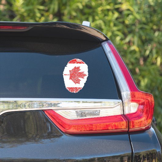 Sticker Drapeau d'empreintes digitales du Canada (Côté voiture)