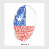 Sticker Drapeau d'empreintes digitales du Chili (Feuille)