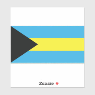 Sticker Drapeau des Bahamas en bleu, noir et jaune