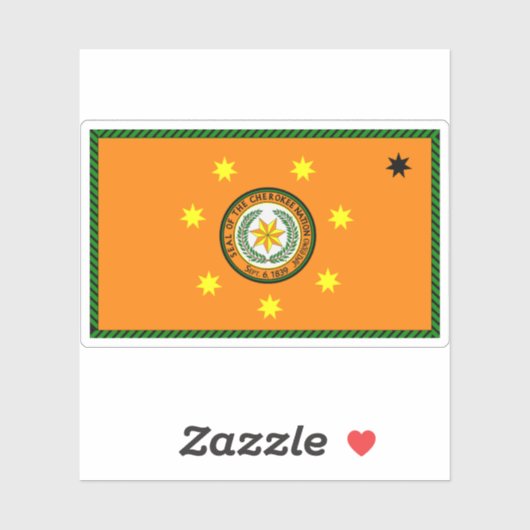 Sticker Drapeau des Cherokee, États-Unis (Feuille)