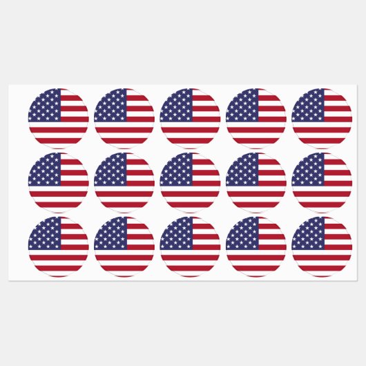 Sticker Drapeau des États-Unis d'Amérique Étiquett (Feuille)